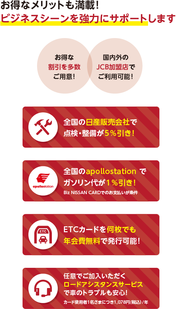 お得なメリットも満載！ビジネスシーンを協力にサポートします