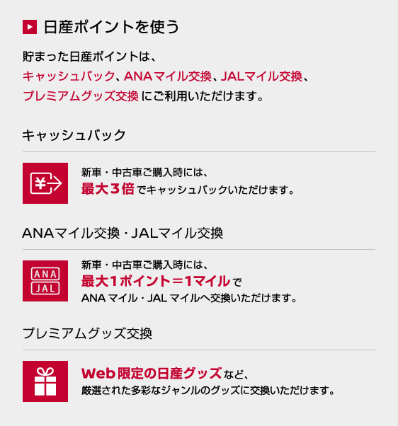 日産ポイントを使う