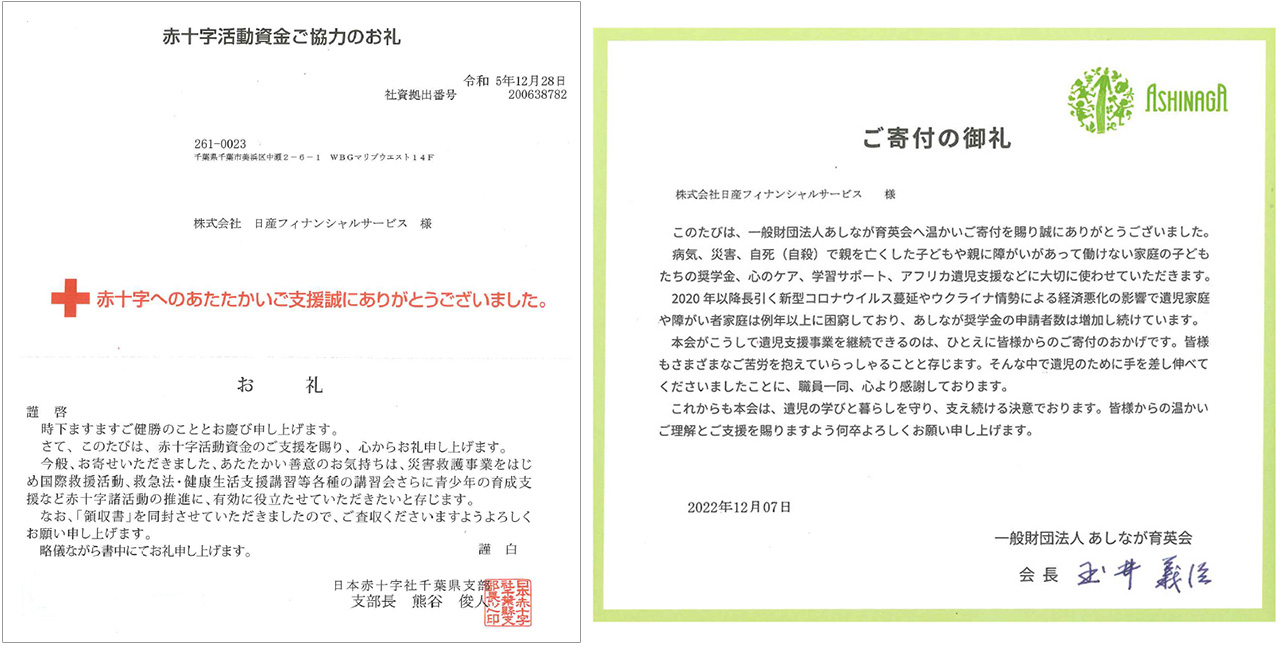 寄付先例